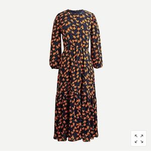 Flowy tiered dress in poppy fields print